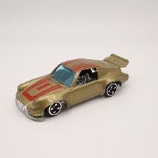 Vintage Porsche 911 Turbo Gold Red Stripe #1 Unbranded Diecast Toy Car 1/64