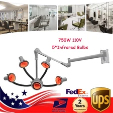 5 Head Hair Dryer Wall Mounted Hair Dryer with I nfrared Heat Bulbs 110V 750W