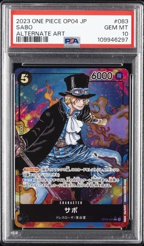 2023 ONE PIECE JPN OP04-KINGDOMS OF INTRIGUE ALTERNATE ART #083 SABO PSA 10