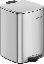 SONGMICS Kitchen Trash Can, 5.2-Gallon Trash Bin, Stainless Steel Garbage