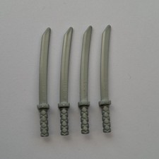 Lego - 4 x Pearl Light Grey Minifigure Weapon Katana / Shamshir (21459 / 30173)
