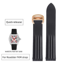 Watch Strap Fold Clasp Band For Cartier Roadster WE500260 W6206018 Rubber 19mm