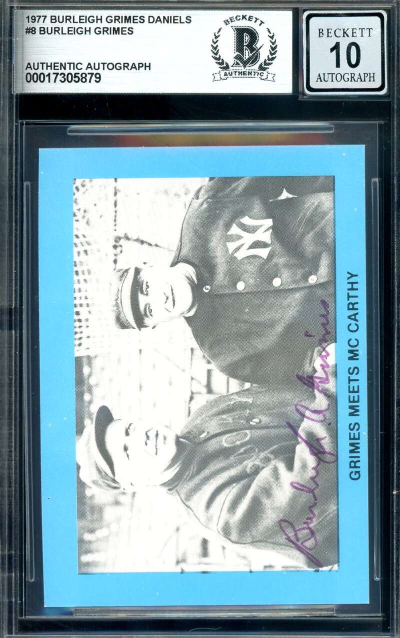 Burleigh Grimes Gem Mint 10 Beckett BAS Signed 1977 Daniels Autograph 8