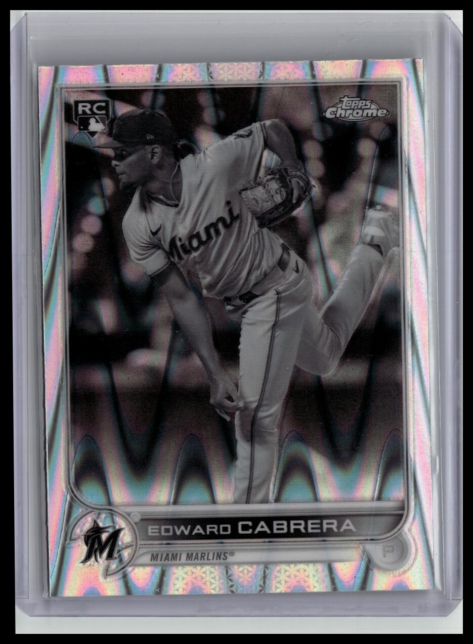2022 Topps Chrome Sonic #64 Edward Cabrera Black & White RayWave RC Rookie R4279