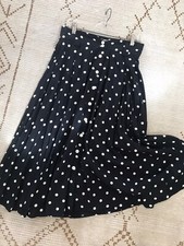 VINTAGE MONDI SKIRT Black And White Polka Dot midi Skirt Size 42/10