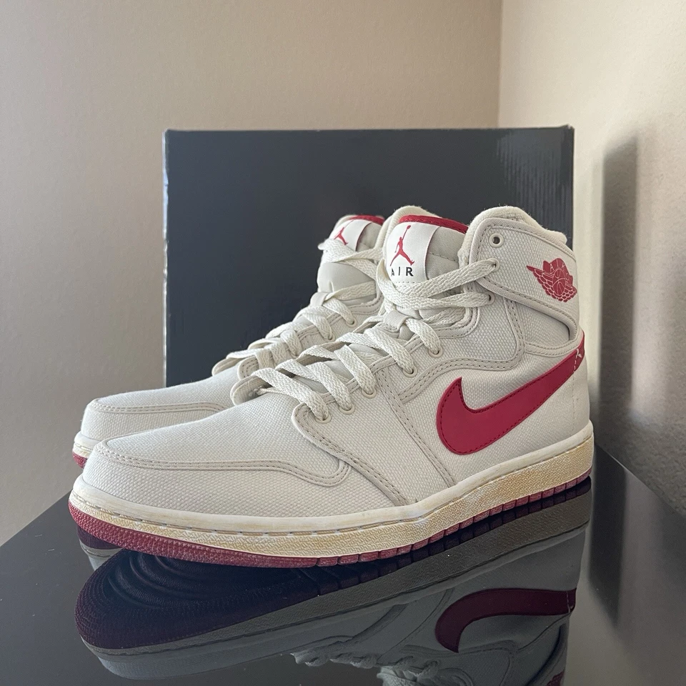 AJKO Air Jordan 1 Retro HI Blanco Rojo Universitario 402297-161 Talla 10.5 ¡NUEVO! Foto 3 de 4