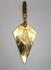 Masonic Miniature Gold Tone Mason Trowel