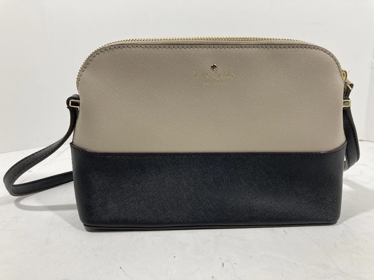 Kate Spade Black Beige Leather New York Cedar Street Mandy Crossbody