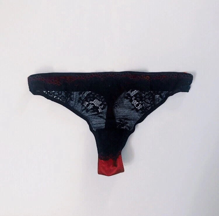 TEZENIS PERIZOMA SETA PIZZO ROSSO NERO TAGLIA S HO INTIMISSIMI