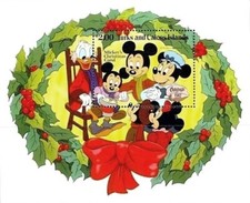 Disney 1982 Turks & Caicos Islands Mickey's Christmas Carols Miniature Sheet MNH