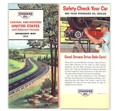 1962 Central & Western United States Road Map   Std. Oil of Kentucky (KYSO)