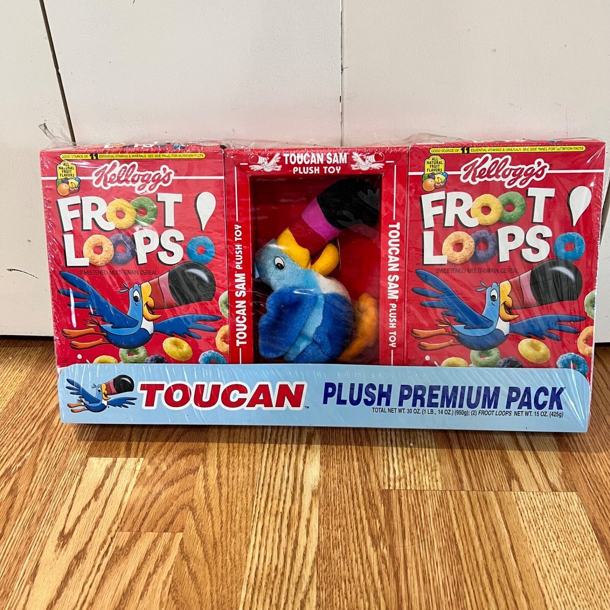 RARE 1990s Kellogg's Froot Loops Unopened 2 boxes set w/ plush