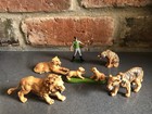 Vintage Britains Zoo Animals Lions Tigers Zoo Keeper Large Cats Set Ex Con