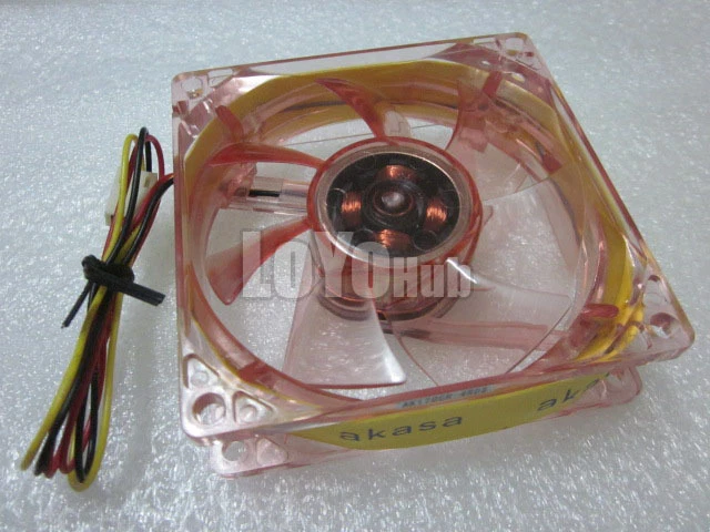 NEW akasa crystal red LED Case fan with 4-red LED DFS802512M 12V 1.4W 3-Pin 80mm - Image 4 of 4