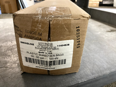 Swingline 1145482B Shredder Bag Plastic 35-60Gal. 100 qty