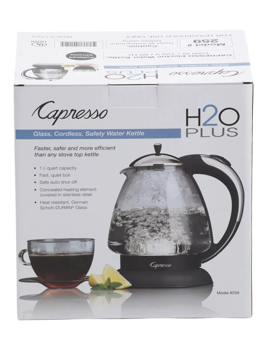 Capresso H2O Glass Water Kettle, White