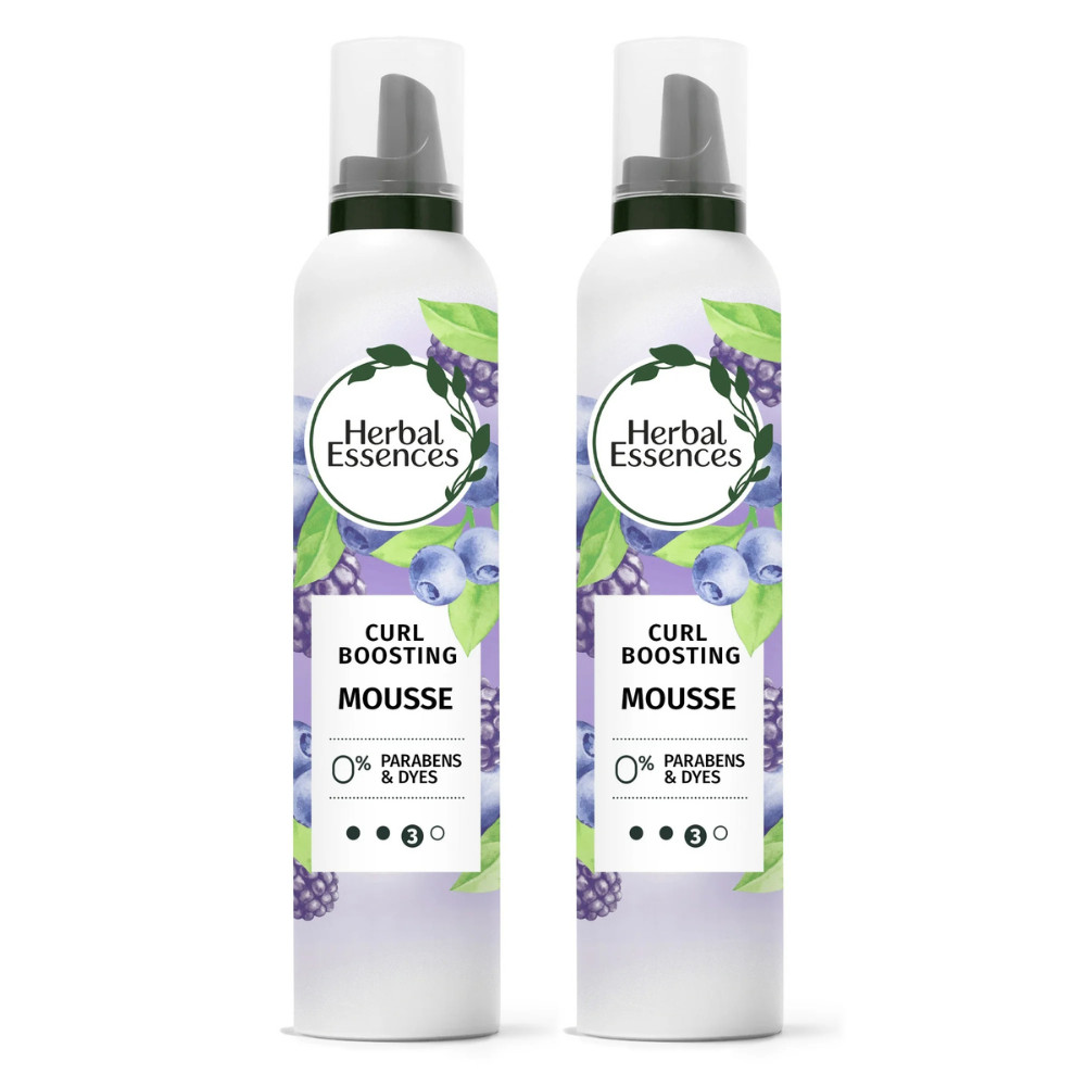 Herbal Essences Curl Boosting Mousse for Curly Hair, 24-Hour Hold, 2-Pack, 6.8Oz