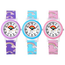 Kids Analog Watch for Girls Boys Children Learning Time Wristwatch Easy to Read