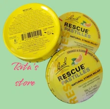 Lot of 3, Bach RESCUE PASTILLES Orange & Elderflower, Stress Relief EXP - 07/26