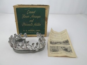 Flower Frog Vintage 1950s Coronet Flower Arranger Pin Candle Holder Original Box