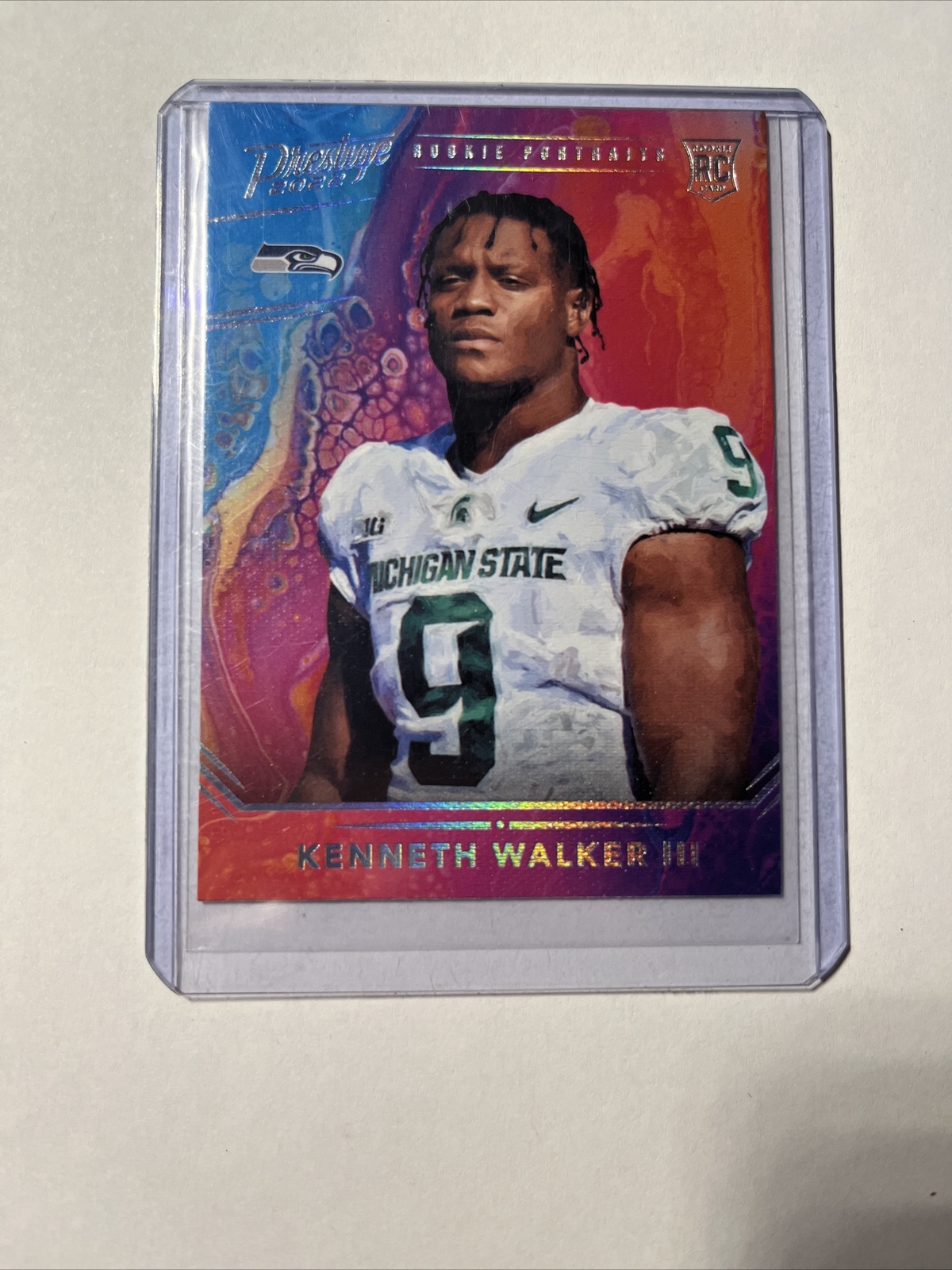 2022 prestige Kenneth Walker Rookie Portrait Case Hit Seattle Seahawks