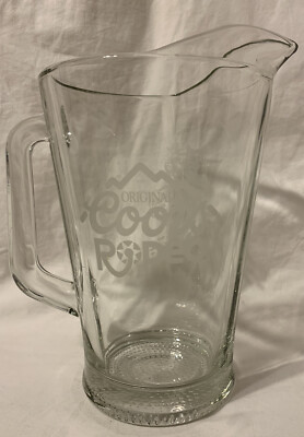 Nice Vintage Coors Rodeo Cowboy Clear Glass 9  Beer Pitcher - Bar, Man Cave