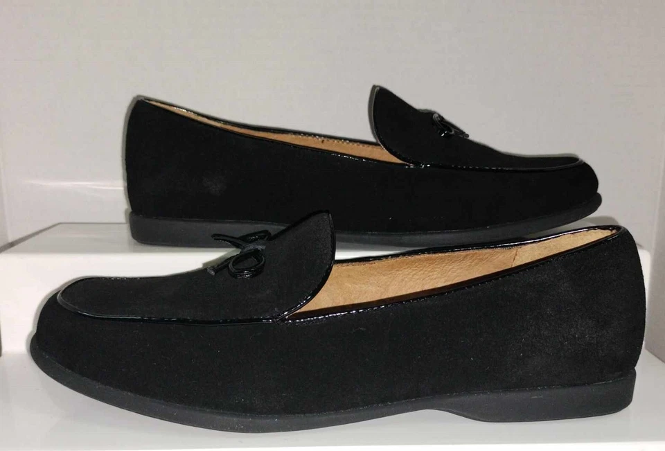 MOCASINES MUJER LANDS END/NEGRO CON LAZOS/TALLA 7B/NWB Foto 3 de 4