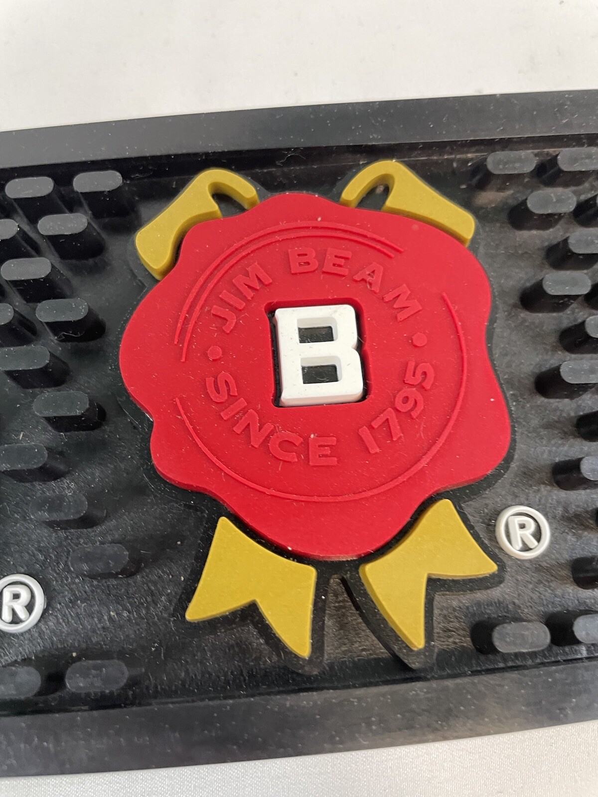 Jim Beam Bar Mat Rail Spill Bartending Rubber Drip Bar 24x3.5x.5 Inches