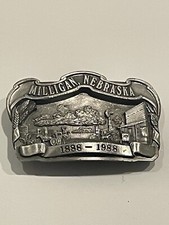 MILLIGAN NEBRASKA Centennial 1888-1988 Metal Belt Buckle Limited Edition