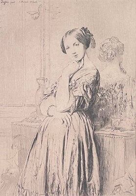Ingres Porträt Von Louise Von Broglie Dvd-Brenner E.Friant -nadel Trockner 1910