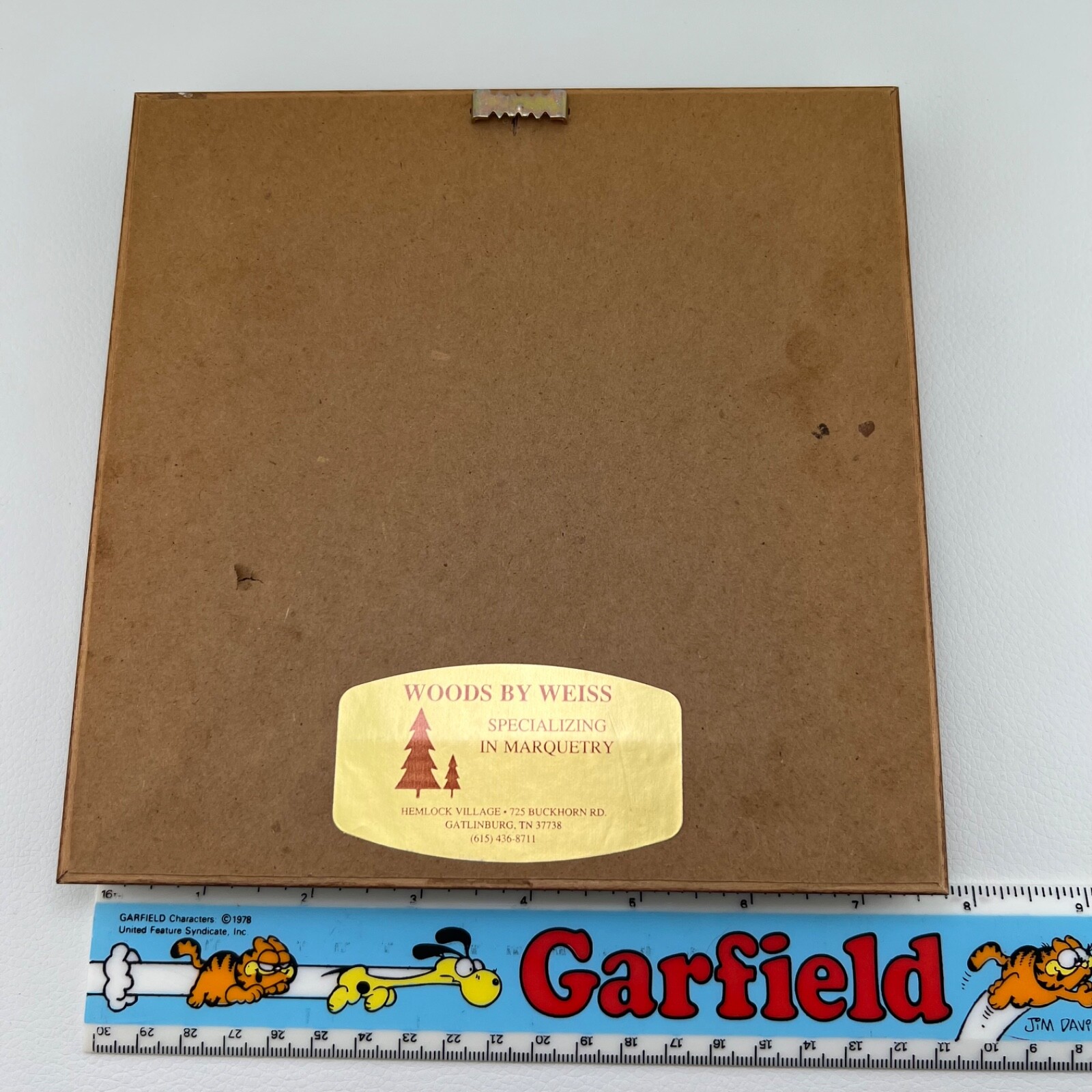 Marquetry Wood Inlay Hummingbird Bird Flower Signed Walter Weiss Framed 8"