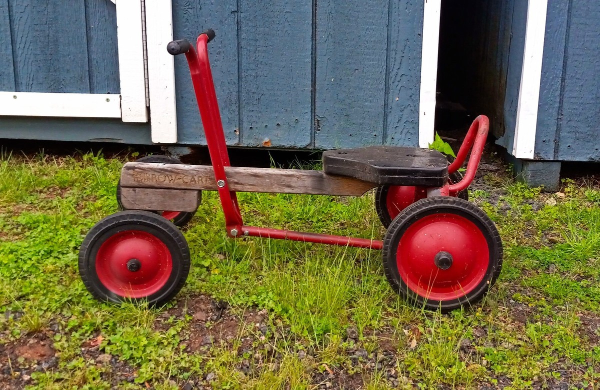 Vintage Kids Children RADIO FLYER ROW-CART Red Push / Pull and Go