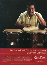 2006 Print Ad of DW Gon Bops California Series Congas w Alex Acuna