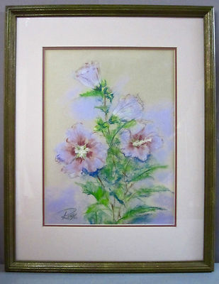 ROSS BENAVIDES_Vtg '66 Pastel Drawing_'Rose of Sharon'_Signed_ExC_Soft Palette