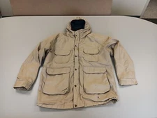 Vintage WOOLRICH Men's Wool Lined Hooded Parka Utility Jacket MEDIUM Tan / Beige