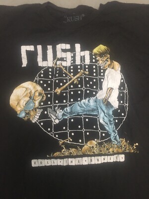 Rush Shirt Roll The Bones Sz Large Geddy Lee Skull | eBay