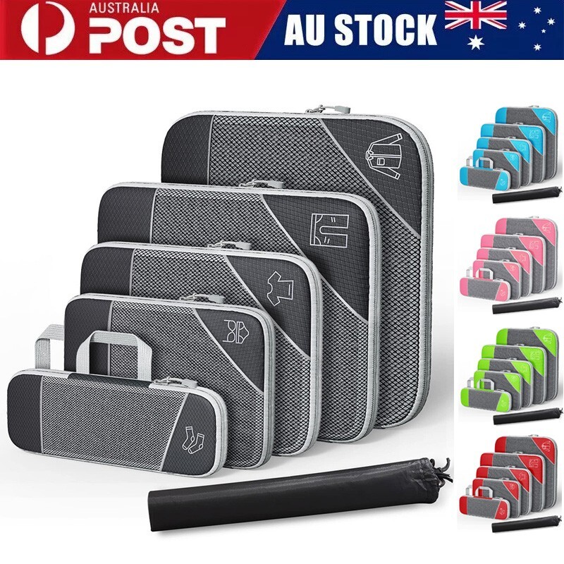 Compression Packing Cubes Expandable Luggage Storage Bags Set Travel Packing Bag-image