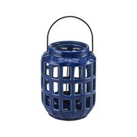 Elements Navy Blue Ceramic Window Pane Lantern on sale Elements Navy Blue Ceramic Window Pane Lantern on sale