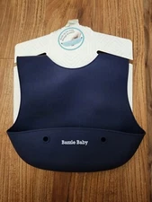 Bazzle Baby Silicon Bib Navy Blue Roll Up For Storage