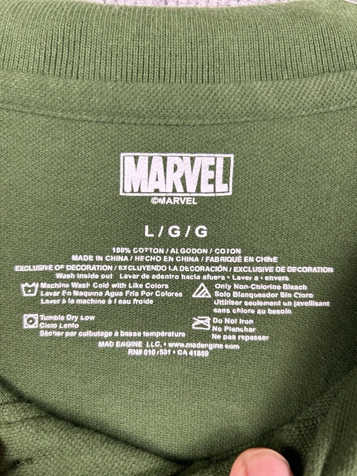 Polo verde Groot Guardianes de la Galaxia de Marvel Comics, talla juvenil grande Foto 3 de 4