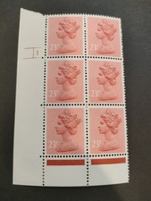 GB QEII 1983 23p brown-red. SGX965. Cylinder number 1 no dot. MNH block of 6
