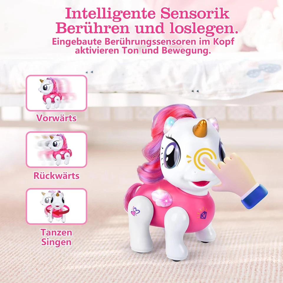 RC Einhorn Roboter für Mädchen, interaktiv & programmierbar – Weihnachtsgeschenk - Bild 4 von 4