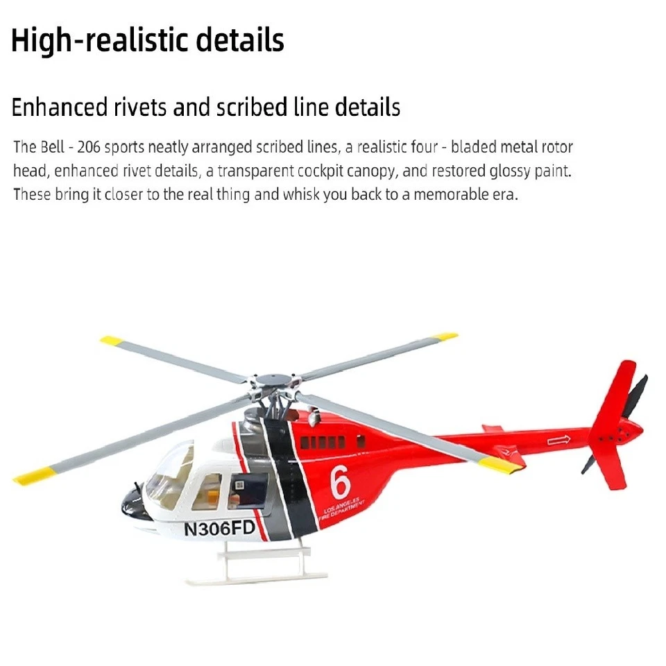 Fly Wing Bell 206 V3 6CH 3D GPS Auto Return 4 Blades RC Helicopter 2 Battery - Image 2 of 4