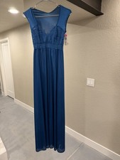 NWT Vintage Olga Nightgown Lingerie Long Gown Blue Women's M Style 92680