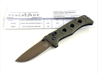 Benchmade 273FE-2 Mini Adamas Sibert Folding Knife CPM-Cruwear OD Green G-10 USA