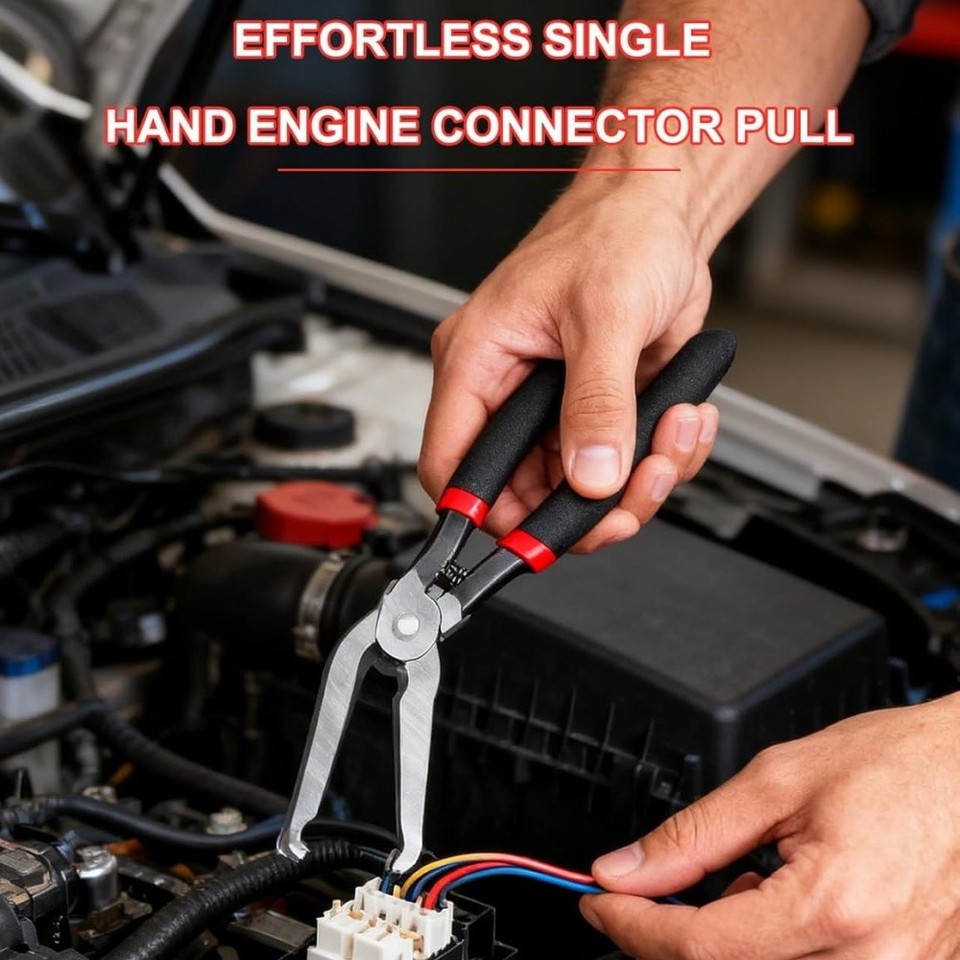 8-Inch Automotive Disconnect Pliers Set - Straight & 60?? Angle Push-Tab Connector Tool