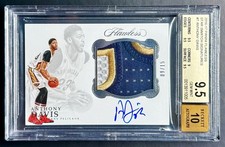 2016-17 Panini Flawless ANTHONY DAVIS #/15 Star Swatch Patch Auto BGS 9.5/10 Gem