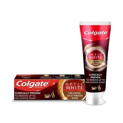 Colgate Optic White Zahnpasta 125 ml, entfernen Kaffee Tee Tabak Flecken UK VERKÄUFER