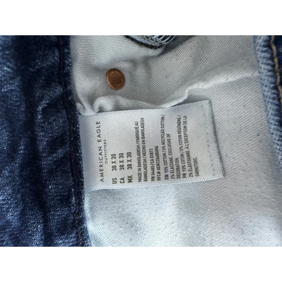 American Eagle Mens Athletic Fit Denim Jean Shorts Size 38 Distressed Frayed - Image 4 of 4