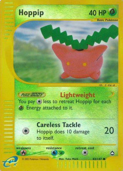 Pokémon Card – 2003 Hoppip Reverse Holo #83/147 – NM – Aquapolis E-Series Era